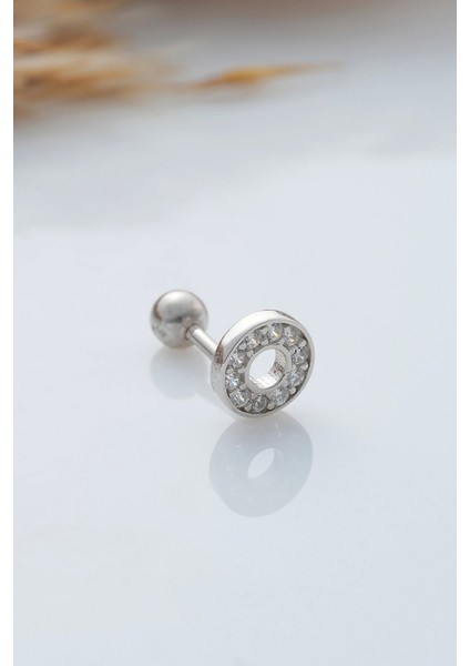 925 Ayar Taşlı Minimal Tragus Piercing