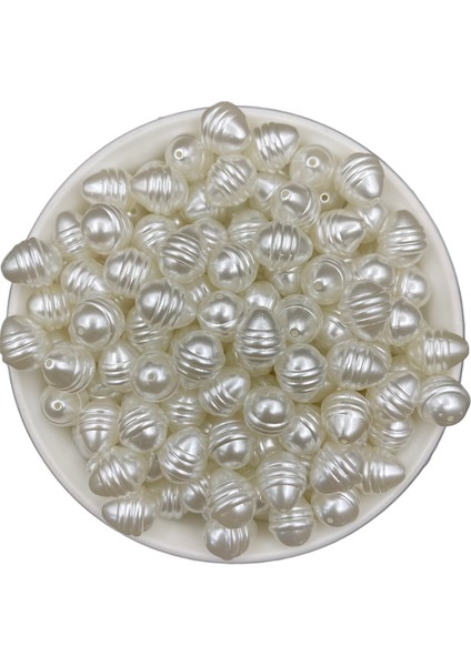 25GR Beyaz Renk 10X14MM Lüks Kaplama Formsuz,şekilsiz Barok Yamuk Plastik Inci Boncuk #12 (~26ADET) fiyatları