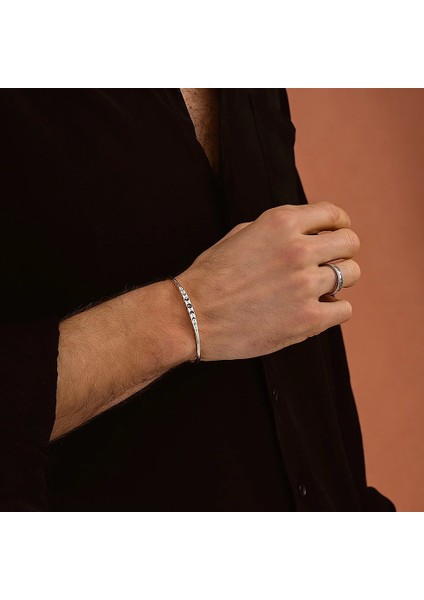 925 Ayar Gümüş Ay Göndüsü Motifli Unısex Kelepçe Bileklik modelleri