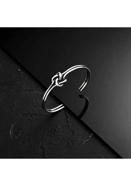 925 Ayar Gümüş Düğüm Model Unısex Kelepçe Bileklik indirimleri