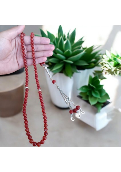 Kırmızı Akik Taşı Tesbih Namaz Tesbihi 99 Lu Namaz Tesbihi Doğal Taş Namaz Tesbihi Zikir Tesbihi Doğal Taş Tesbih fırsatları