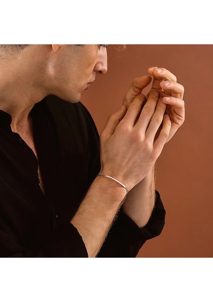 925 Ayar Gümüş Kişiselleştirilebilir Sarmal Unısex Kelepçe Bileklik