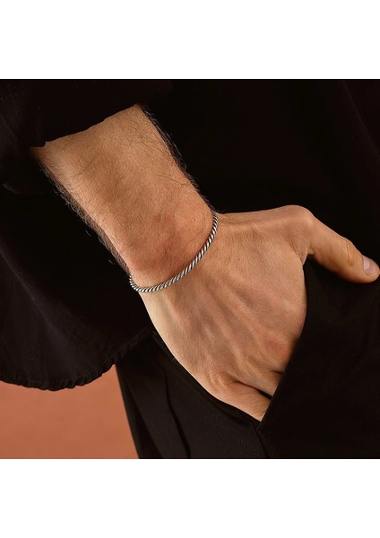 925 Ayar Gümüş Burma Unısex Kelepçe Bileklik fiyatları