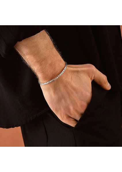 925 Ayar Gümüş Run Alfabeli Unısex Kelepçe Bileklik indirimleri