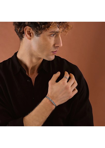 925 Ayar Gümüş Budizm Sembollü Unısex Kelepçe Bileklik fiyatları