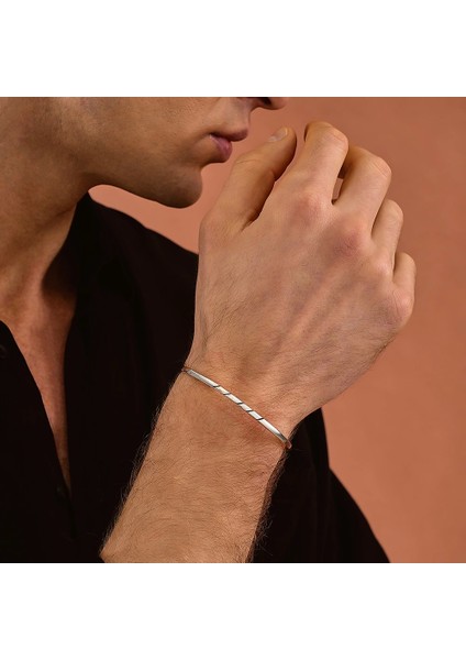 925 Ayar Gümüş Unısex Şans Kelepçe Bileklik