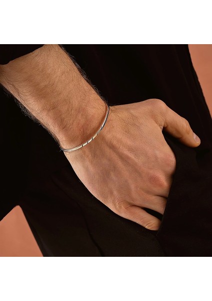 925 Ayar Gümüş Unısex Şans Kelepçe Bileklik fiyatları