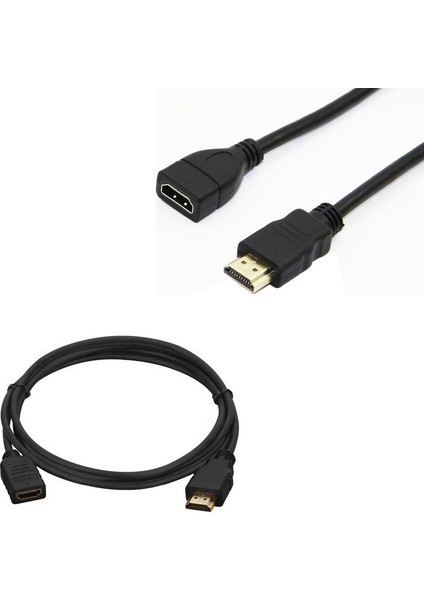Erkek Di̇şi̇ Gold Uçlu 50 cm Uzatma HDMI Kablo (Mi̇ni̇ Hd Rec. Içi̇n)