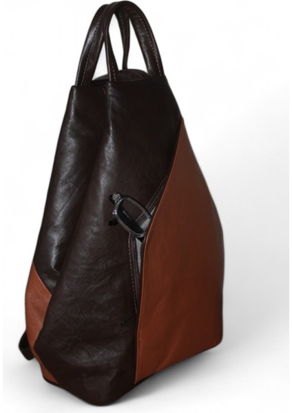 Hakiki Deri Kadın Omuz ve Sırt Çantası Vazo Model Taba Kahverengi ÇANTADERITABAKAHVERENGI001 modelleri