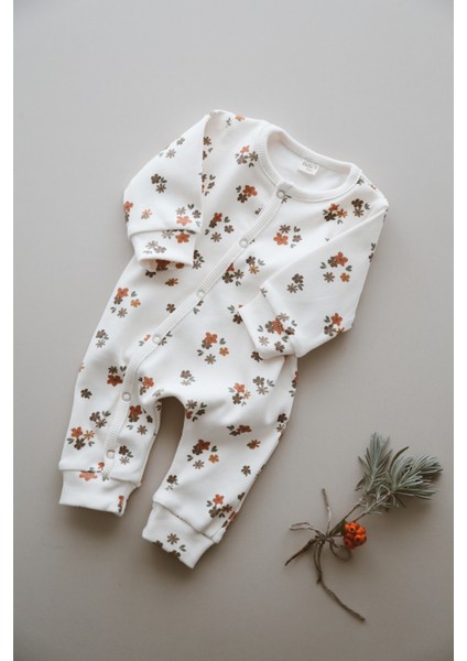 Çiçekli Desen Organik Kaşkorse Bebek Tulum fiyatları