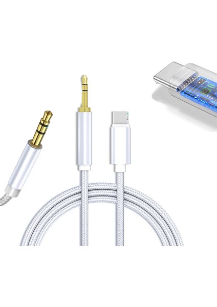 iPad 11INÇ M4 1.nesil 2.nesil 3.nesil 4.nesil Uyumlu Aux Kablo Ses Dönüştürücüsü Type-C Çeviricisi