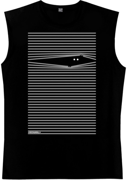 Noluyo Ya Siyah Erkek Kesik Kol / Kolsuz T-Shirt
