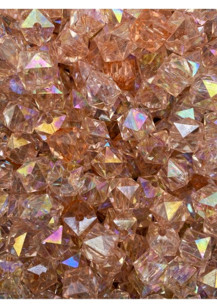 100GR 14MM Janjanlı Mercan / Somon Renk Küp, Kübik Akrilik Boncuk,takı,çanta Boncuğu (100GR,~80ADET) fırsatları