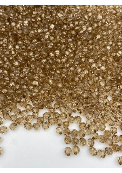 50GR 8mm Vizon / Açık Kahve Petek Model Akrilik Boncuk,takı,çanta Boncuğu (50GR,~200 Adet)