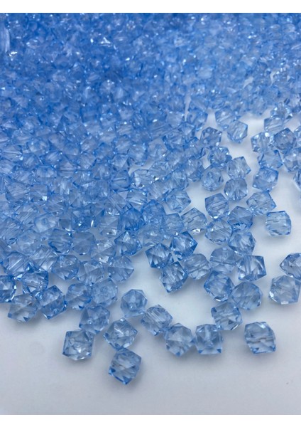 100GR 10MM Açık Mavi Renk Küp, Kübik Model Akrilik Boncuk ,çanta Boncuğu (100GR,~180 Adet) fiyatları