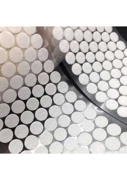 1,5 cm 500 çift Cırt Bant Yuvarlak Kesim Arkası Yapışkanlı Takım (Beyaz)