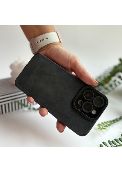Siyah Süet Lens Korumalı Kılıf - Apple iPhone 13 Pro Max fiyatları