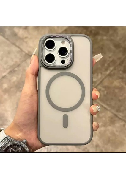 Mat Lüks Lens Koruyucu Hediyeli Apple iPhone 16 Pro Max Kılıf Gri fiyatları