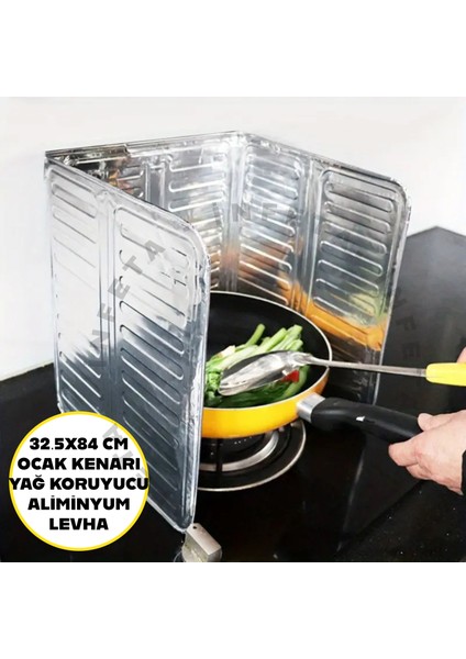Ocak Yağ Sıçrama Koruyucu Katlanır Alüminyum Levha -Kolay Silinir Piknik Tüpü Rüzgar Önleyici Panel
