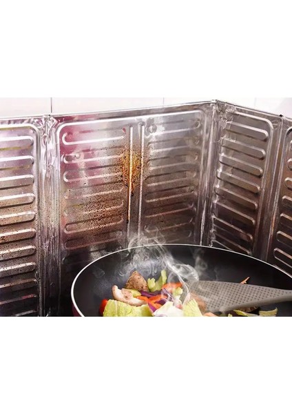 Ocak Yağ Sıçrama Koruyucu Katlanır Alüminyum Levha -Kolay Silinir Piknik Tüpü Rüzgar Önleyici Panel indirimleri