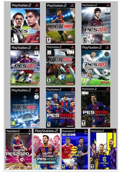 Playstatıon 2 - Pes Serisi 13 Oyunluk Set - Sadece Çipli Cihazlar Için!