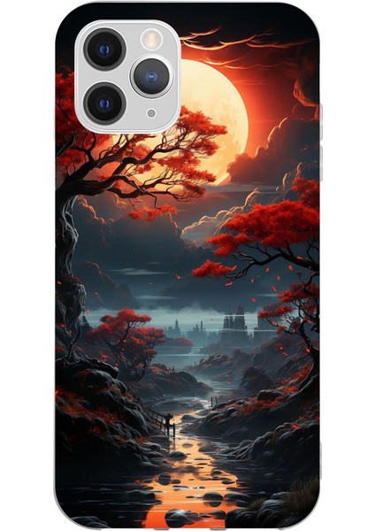 iPhone 11 Silikon Kılıf Kızıl G&uuml;n Batımı