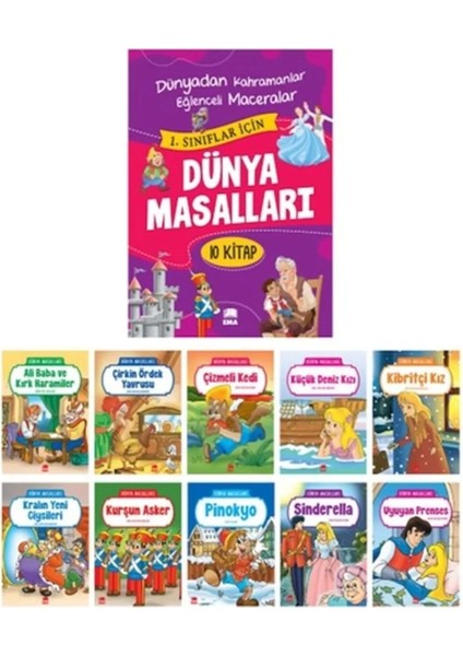 Dünya Masalları Seti (10 Kitap Takım) 1.ve 2. Sınıflar