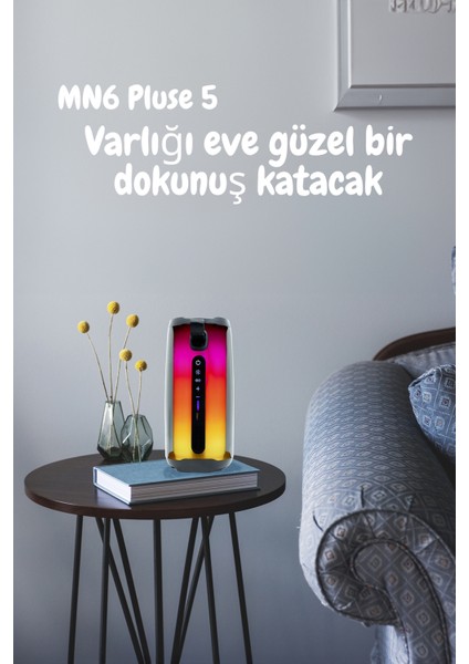 Pluse 5 Bluetooth Hoparlör&pilli Mum&yılbaşı Simli Çam&gül Anahtarlık& Kandil Fener Hediye Seti