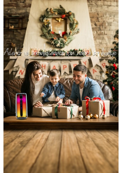 Pluse 5 Bluetooth Hoparlör&pilli Mum&yılbaşı Simli Çam&gül Anahtarlık& Kandil Fener Hediye Seti