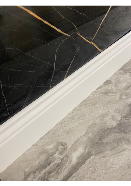8 cm Cenova Lake Beyaz Pvc Kaplama Parke Süpürgelik