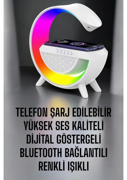 Android Uyumlu Akıllı Bluetooth Hoparlör Kablosuz Şarj Cihazı Standı