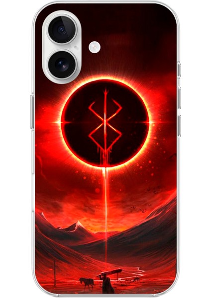 Apple iPhone 16 Uyumlu Şeffaf Kılıf Berserk Tasarımlı 1