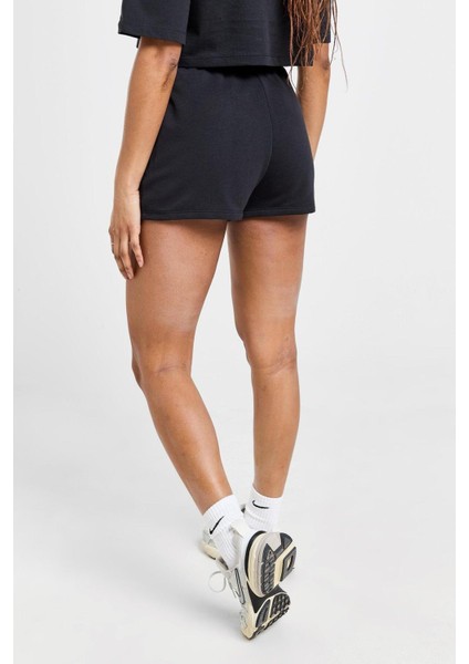 Sportswear Chill Terry Yüksek Belli Dar Kesim Siyah Kadın Spor Şort modelleri