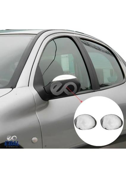 Citroen C2 Krom Ayna Kapağı 2 Prç. 2002 Üzeri P. Çelik
