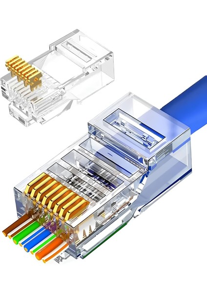 Ez RJ45 Cat5/cat6 Yeni Nesil Konnektör-Delikli Konnektör 100 Adet