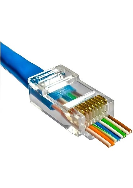 Ez RJ45 Cat5/cat6 Yeni Nesil Konnektör-Delikli Konnektör 100 Adet