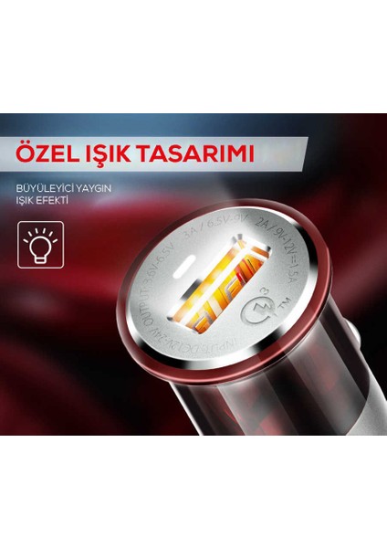 Habaca Zore ZR-C304Q Ligthing Araç Şarj Seti