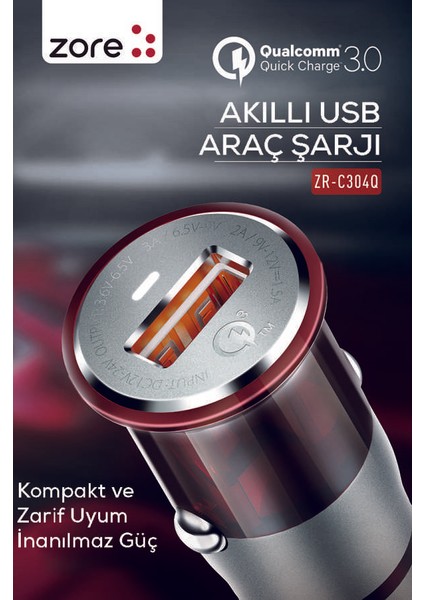 Habaca Zore ZR-C304Q Ligthing Araç Şarj Seti