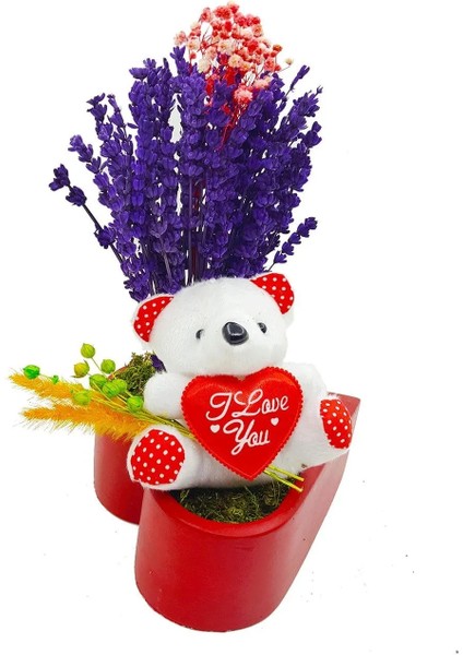 Lovable Lavanta & Kırmızı Kalp Saksıda Lavanta Sevimli Ayıcık & Yapay Cicek Saksida fiyatları