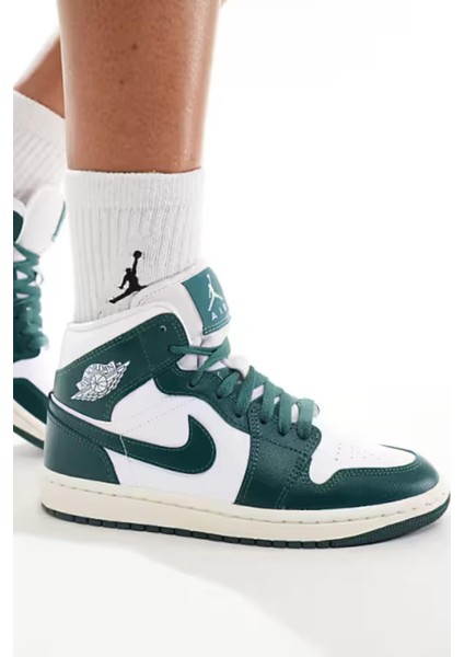 Air Jordan 1 Mid Night Unısex Deri Bilekli Günlük Spor Ayakkabı