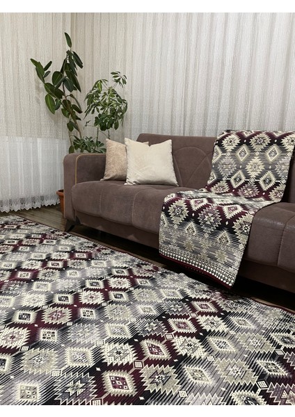 Home Savan Çok Amaçlı Halı-Kilim Örtüsü Geometrik