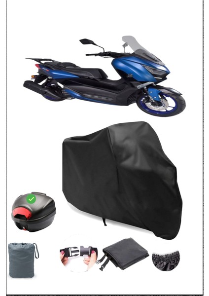 Arora Max Pro Arka Çanta Uyumlu Siyah Motosiklet Branda Su Geçirmez Dayanıklı Kumaş