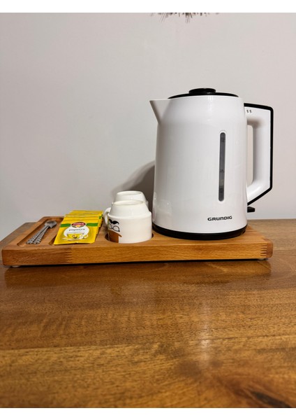 Ahşap Otel Ikram Tepsisi, Otel Tipi Sunum Tepsisi, Kettle Sunum, Ketıl Sunum Kayın 25 mm 1 Adet