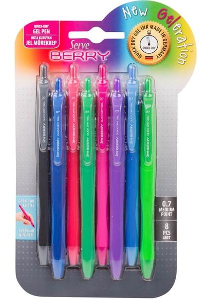 Berry Jel Karışık Renkler 8'li Set