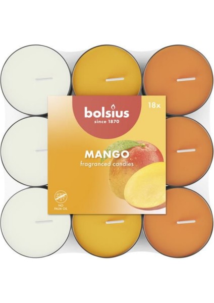 Mango Kokulu Tealight Mum, 18'li Paket, 3,5 Saat Yan Ma, Doğal Özler Içerir, Palmiye Yağı Içermez