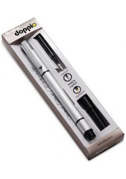 Roller Kalem Mavi Doppio - Sarı Fosforlu