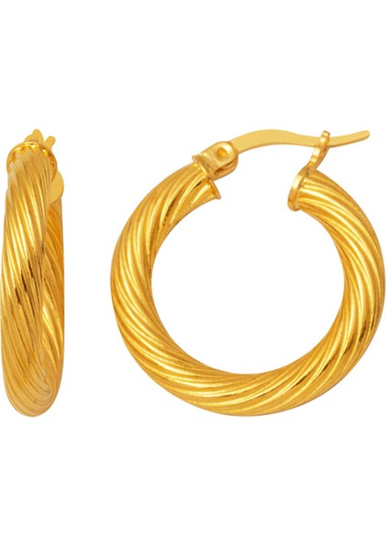 Rüzgar Burgulu 22 Ayar Altın Halka Küpe