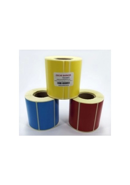 Renkli Kuşe Etiket 40X80 750 Adet