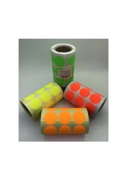 30MM Neon Yuvarlak Etiket 1.000 Adet