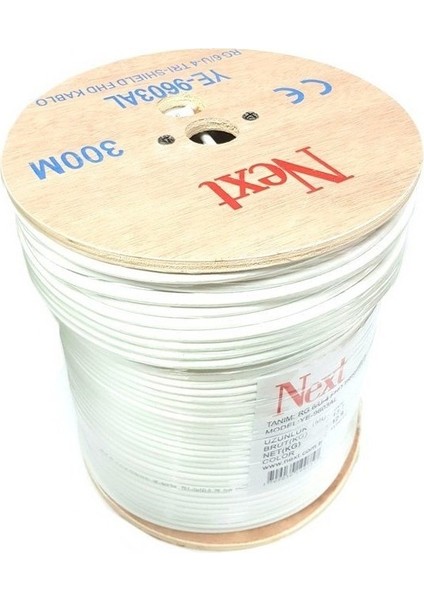 YE-9603 RG6U4 Hd Trishield Anten Kablosu 300 Metre modelleri